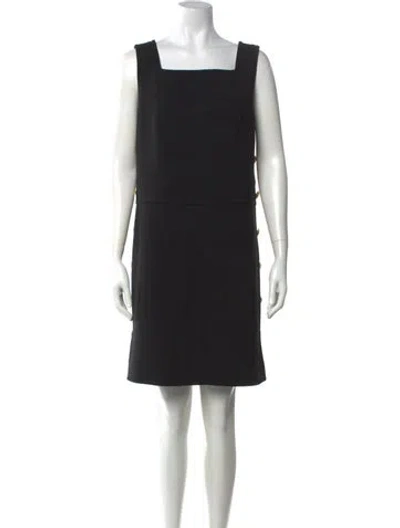 Pre-owned Tory Burch Square Neckline Mini Dress In Black