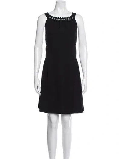 Pre-owned Tory Burch Square Neckline Mini Dress In Black