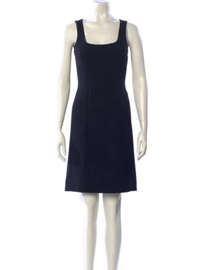Pre-owned Tory Burch Square Neckline Mini Dress In Blue