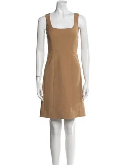 Pre-owned Tory Burch Square Neckline Mini Dress In Neutral
