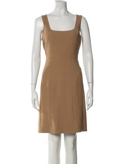Pre-owned Tory Burch Square Neckline Mini Dress In Neutral