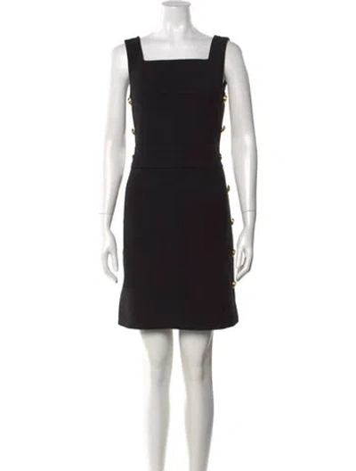 Pre-owned Tory Burch Square Neckline Mini Dress W/ Tags In Black