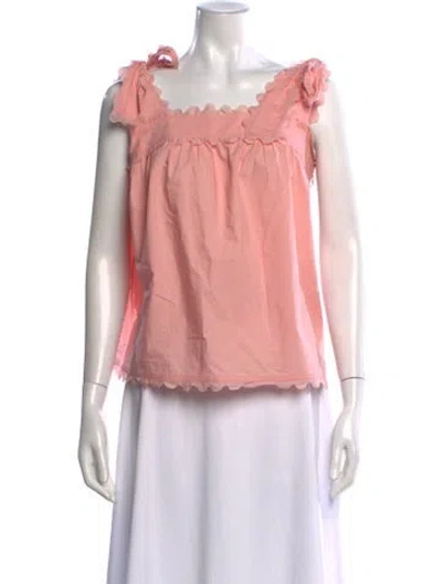 Pre-owned Tory Burch Square Neckline Sleeveless Top In Pink