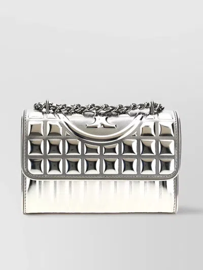 Tory Burch Square Quilted Metallic Chain Strap Shoulder Bag