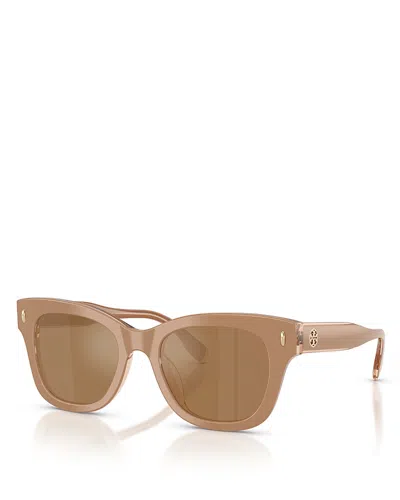 Tory Burch Square Sunglasses, 51mm In Brown