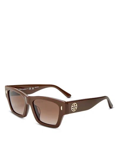 Tory Burch Square Sunglasses, 52mm In Brown Gradient