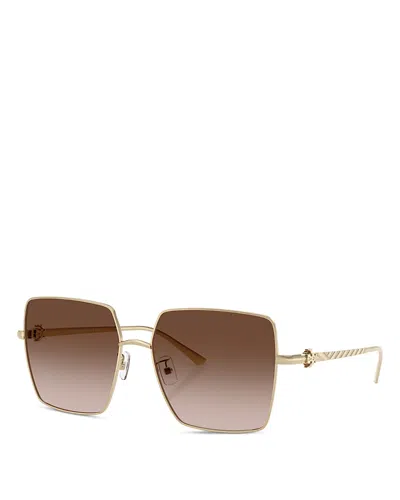 Tory Burch Square Sunglasses, 57mm In Gold
