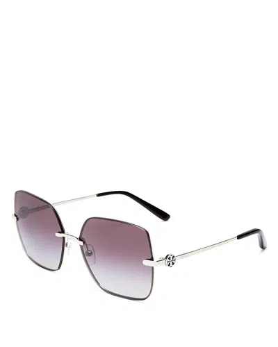 Tory Burch Women's 58mm Butterfly Sunglasses In Silver