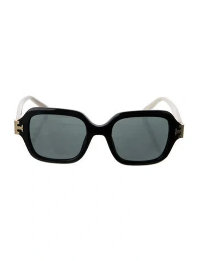 Pre-owned Tory Burch Square Tinted Sunglasses In Black