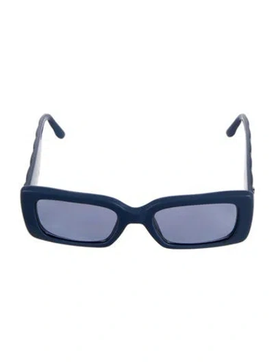 Pre-owned Tory Burch Square Tinted Sunglasses In Blue