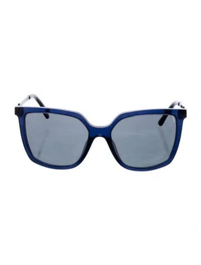 Pre-owned Tory Burch Square Tinted Sunglasses In Blue