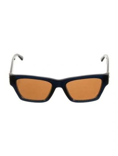Pre-owned Tory Burch Square Tinted Sunglasses In Blue