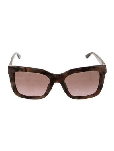 Pre-owned Tory Burch Square Tinted Sunglasses In Blue/brown