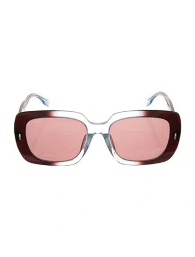 Pre-owned Tory Burch Square Tinted Sunglasses In Blue/purple