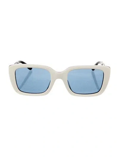 Pre-owned Tory Burch Square Tinted Sunglasses In Blue/white