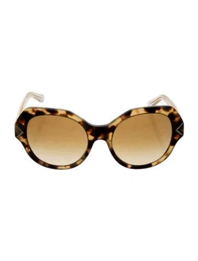 Pre-owned Tory Burch Square Tinted Sunglasses In Brown