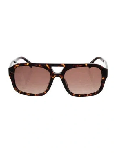 Pre-owned Tory Burch Square Tinted Sunglasses In Brown