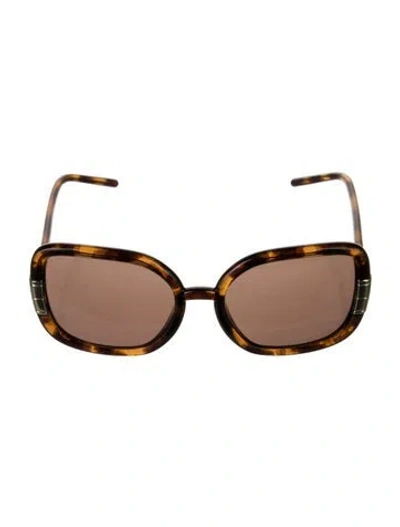 Pre-owned Tory Burch Square Tinted Sunglasses In Brown