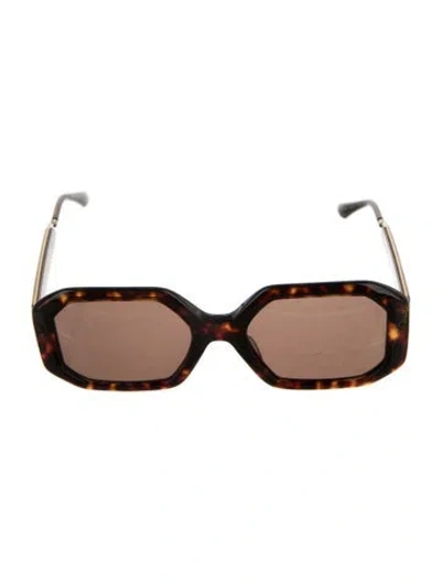 Pre-owned Tory Burch Square Tinted Sunglasses In Brown