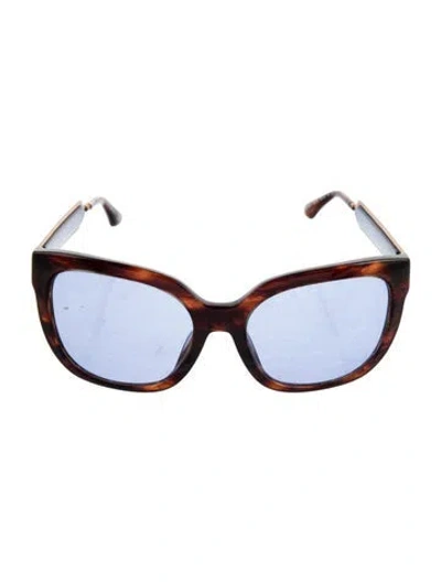 Pre-owned Tory Burch Square Tinted Sunglasses In Brown