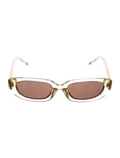 Pre-owned Tory Burch Square Tinted Sunglasses In Neutral