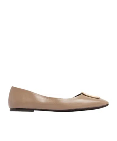 Tory Burch Square-toed Ballet Flats In Brown