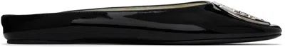 Tory Burch Ssense Exclusive Black Reva Backless Ballerina Flats In Perfect Black