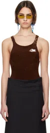 Tory Burch Ssense Exclusive Brown Embellished Bodysuit In Spiced Mocha