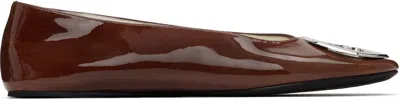 Tory Burch Ssense Exclusive Brown Reva Ballerina Flats In Russet Brown