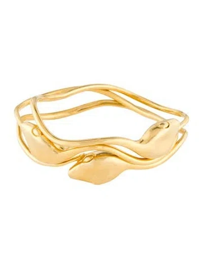 Pre-owned Tory Burch Stacking Serpent Bangle, 7.25" In Multi