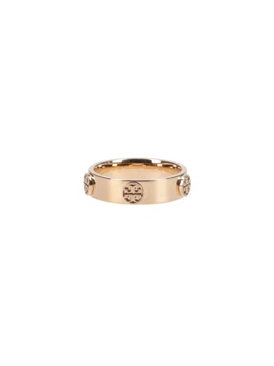 Tory Burch Stainless Steel Cubic Zirconia Stud Earrings In Gold