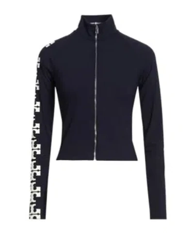 Tory Burch Stand-collar Full-zip Cropped Jacket In Multi