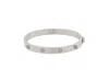 Tory Burch Silver Logo Bangle Bracelet In Tory Silver