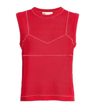 Tory Burch Stitch Top In Red
