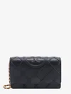 Tory Burch Stitched Leather Shoulder Bag With Embossed Logo