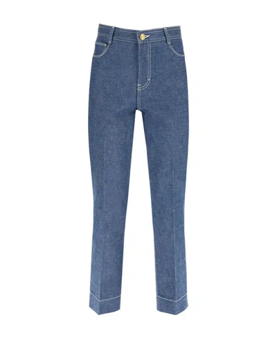 Tory Burch Straight-leg Denim Jeans In Blue