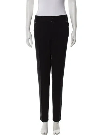 Pre-owned Tory Burch Straight Leg Pants In Black