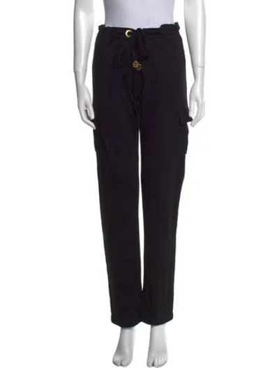 Pre-owned Tory Burch Straight Leg Pants In Black