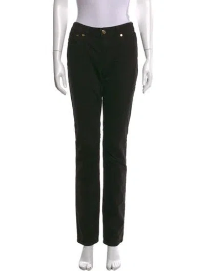 Pre-owned Tory Burch Straight Leg Pants In Black