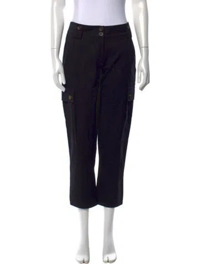 Pre-owned Tory Burch Straight Leg Pants In Black