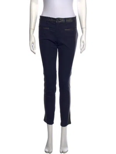 Pre-owned Tory Burch Straight Leg Pants In Black/blue
