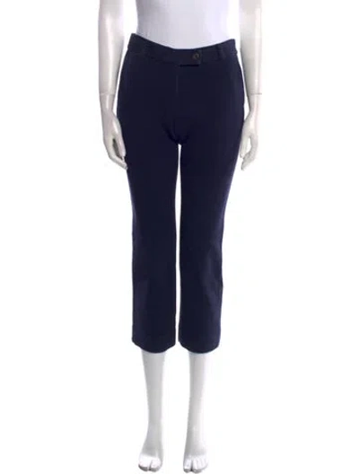 Pre-owned Tory Burch Straight Leg Pants In Blue