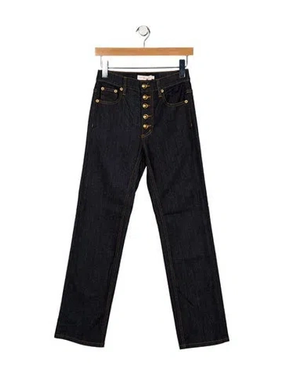 Pre-owned Tory Burch Straight Leg Pants In Blue