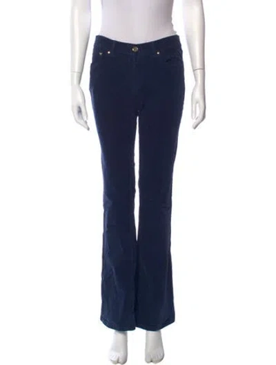 Pre-owned Tory Burch Straight Leg Pants In Blue