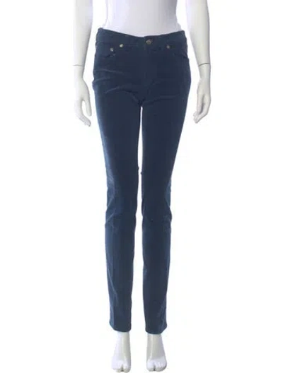 Pre-owned Tory Burch Straight Leg Pants In Blue