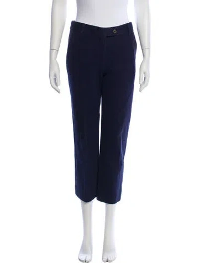 Pre-owned Tory Burch Straight Leg Pants In Blue