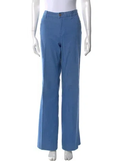 Pre-owned Tory Burch Straight Leg Pants In Blue