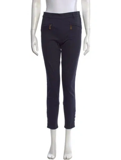 Pre-owned Tory Burch Straight Leg Pants In Blue