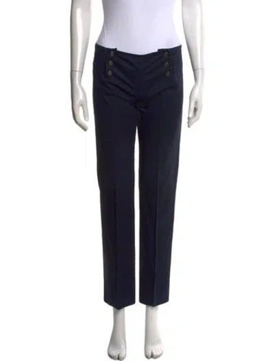 Pre-owned Tory Burch Straight Leg Pants In Blue
