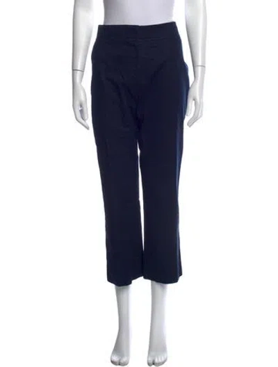Pre-owned Tory Burch Straight Leg Pants In Blue